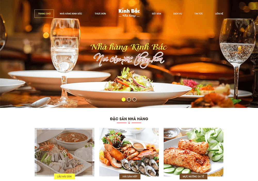 thiết kế website nhà hàng