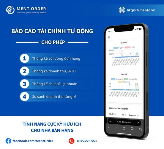 Mento giúp nhà bán hàng tổng hợp tự động báo cáo bán hàng chi tiết trên sàn