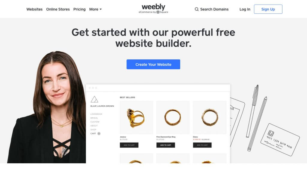 Truy cập ứng dụng weebly