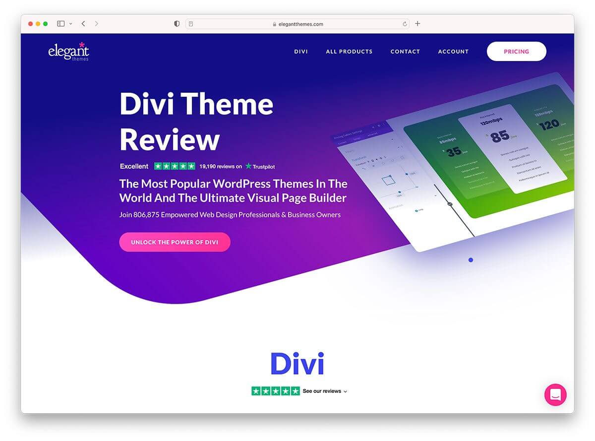 Mẫu website bán hàng wordpress - Divi