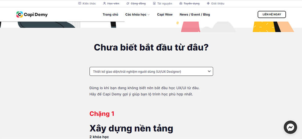 Khóa học UI UX trên Capi Demy